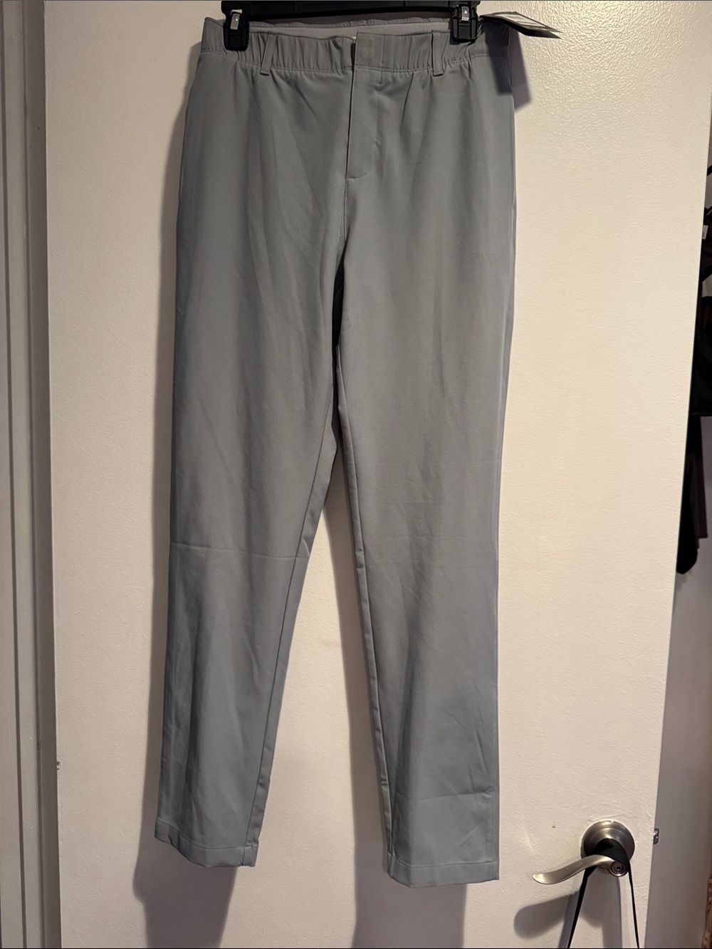 WomeoLight Gray Straight-Leg Dress Pants
